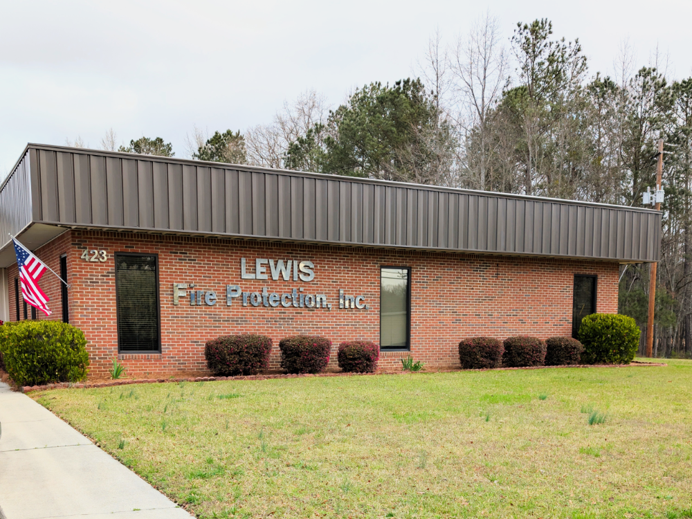 A picture of Lewis Fire Protection's building.